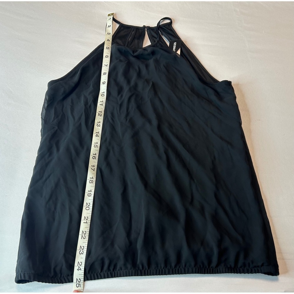 Express Black Halter Neck Top Keyhole Back Sleeveless Blouse 2557-058 S/P